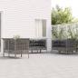 Preview: ARDEBO.de - 6-tlg. Garten-Lounge-Set mit Kissen Grau Poly Rattan