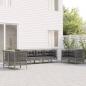 Preview: ARDEBO.de - 8-tlg. Garten-Lounge-Set mit Kissen Grau Poly Rattan