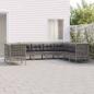 Preview: ARDEBO.de - 9-tlg. Garten-Lounge-Set mit Kissen Grau Poly Rattan