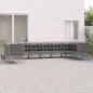 Preview: ARDEBO.de - 9-tlg. Garten-Lounge-Set mit Kissen Grau Poly Rattan