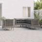 Preview: ARDEBO.de - 7-tlg. Garten-Lounge-Set mit Kissen Grau Poly Rattan