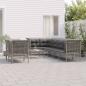 Preview: ARDEBO.de - 9-tlg. Garten-Lounge-Set mit Kissen Grau Poly Rattan