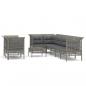 Preview: 9-tlg. Garten-Lounge-Set mit Kissen Grau Poly Rattan