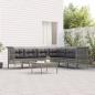 Preview: ARDEBO.de - 7-tlg. Garten-Lounge-Set mit Kissen Grau Poly Rattan