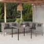 Preview: ARDEBO.de - 2-tlg. Garten-Essgruppe mit Kissen Grau Poly Rattan