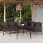 Preview: ARDEBO.de - 2-tlg. Garten-Essgruppe mit Kissen Schwarz Poly Rattan