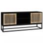 Preview: TV-Schrank Schwarz 105x30x45 cm Holzwerkstoff und Eisen