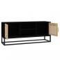 Preview: TV-Schrank Schwarz 105x30x45 cm Holzwerkstoff und Eisen