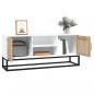 Preview: TV-Schrank Weiß 105x30x45 cm Holzwerkstoff und Eisen