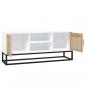 Preview: TV-Schrank Weiß 105x30x45 cm Holzwerkstoff und Eisen