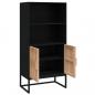 Preview: Highboard Schwarz 60x35x125 cm Holzwerkstoff