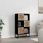 Preview: ARDEBO.de - Highboard Schwarz 70x35x125 cm Holzwerkstoff