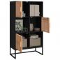 Preview: Highboard Schwarz 70x35x125 cm Holzwerkstoff