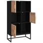 Preview: Highboard Schwarz 70x35x125 cm Holzwerkstoff