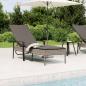 Preview: ARDEBO.de - Sonnenliege mit Auflage Grau Poly Rattan