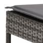 Preview: Sonnenliege mit Auflage Grau Poly Rattan