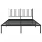 Preview: Bettgestell mit Kopfteil Metall Schwarz 140x190 cm