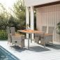 Preview: ARDEBO.de - 5-tlg. Garten-Essgruppe mit Kissen Grau Poly Rattan