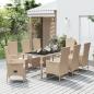 Preview: ARDEBO.de - 9-tlg. Garten-Essgruppe mit Kissen Beige Poly Rattan