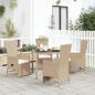 Preview: ARDEBO.de - 5-tlg. Garten-Essgruppe mit Kissen Beige Poly Rattan