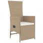 Preview: 7-tlg. Garten-Essgruppe mit Kissen Beige Poly Rattan