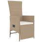 Preview: 3-tlg. Garten-Essgruppe mit Kissen Beige Poly Rattan