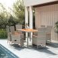 Preview: ARDEBO.de - 7-tlg. Garten-Essgruppe mit Kissen Grau Poly Rattan