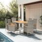 Preview: ARDEBO.de - 7-tlg. Garten-Essgruppe mit Kissen Grau Poly Rattan