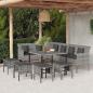 Preview: ARDEBO.de - 6-tlg. Garten-Essgruppe mit Kissen Grau Poly Rattan