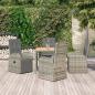 Preview: ARDEBO.de - 5-tlg. Garten-Essgruppe mit Kissen Grau Poly Rattan