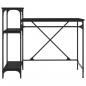 Preview: Schreibtisch mit Regal Schwarz 105x50x90cm Holzwerkstoff Eisen