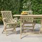 Preview: ARDEBO.de - Gartenstühle 2 Stk. Klappbar Grau 56x61x89 cm Massivholz Teak