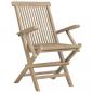 Preview: Gartenstühle 2 Stk. Klappbar Grau 56x61x89 cm Massivholz Teak