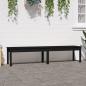 Preview: ARDEBO.de - Gartenbank 2-Sitzer Schwarz 203,5x44x45 cm Massivholz Kiefer