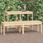 Preview: ARDEBO.de - Gartenbank 2-Sitzer 159,5x44x45 cm Massivholz Kiefer