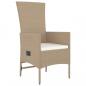 Preview: 3-tlg. Garten-Essgruppe mit Kissen Beige Poly Rattan