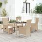 Preview: ARDEBO.de - 5-tlg. Garten-Essgruppe mit Kissen Beige Poly Rattan