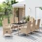 Preview: ARDEBO.de - 9-tlg. Garten-Essgruppe mit Kissen Beige Poly Rattan