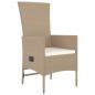 Preview: 9-tlg. Garten-Essgruppe mit Kissen Beige Poly Rattan