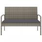 Preview: Gartenbank mit Kissen Grau 105 cm Poly Rattan