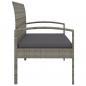 Preview: Gartenbank mit Kissen Grau 105 cm Poly Rattan