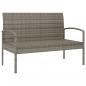 Preview: Gartenbank mit Kissen Grau 105 cm Poly Rattan