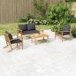 Preview: ARDEBO.de - 4-tlg. Garten-Lounge-Set mit Dunkelgrauen Kissen Bambus