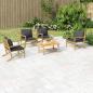 Preview: ARDEBO.de - 5-tlg. Garten-Lounge-Set mit Dunkelgrauen Kissen Bambus