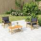 Preview: ARDEBO.de - 3-tlg. Garten-Lounge-Set mit Dunkelgrauen Kissen Bambus