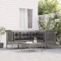 Preview: ARDEBO.de - 5-tlg. Garten-Lounge-Set mit Kissen Grau Poly Rattan