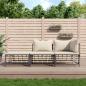 Preview: ARDEBO.de - 3-tlg. Garten-Lounge-Set mit Kissen Anthrazit Poly Rattan