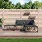 Preview: ARDEBO.de - 4-tlg. Garten-Lounge-Set mit Kissen Anthrazit Poly Rattan