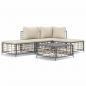 Preview: 5-tlg. Garten-Lounge-Set mit Kissen Anthrazit Poly Rattan