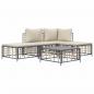 Preview: 5-tlg. Garten-Lounge-Set mit Kissen Anthrazit Poly Rattan